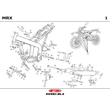 Frame Rieju MRX blauw 2004 2-takt