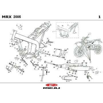 Frame Rieju MRX blauw 2006 2-takt