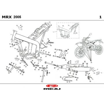 Frame Rieju MRX rood 2006 2-takt