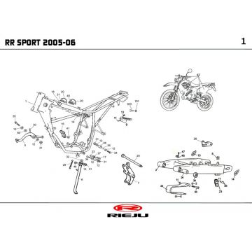 Frame Rieju RR Sport rood 2005 2-takt