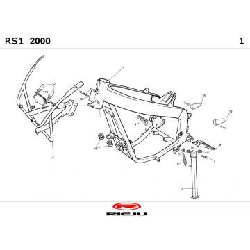 Frame Rieju Rs1 geel- blauw 2001 2-takt