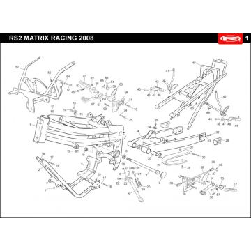 Frame Rieju Rs2 racing blauw 2010 2-takt