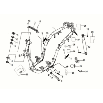 Frame Sym Mio 50i 4-takt AC Euro 5