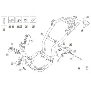 Helmbak Aprilia Habana 2-takt (Morini motor) 1999-2004
