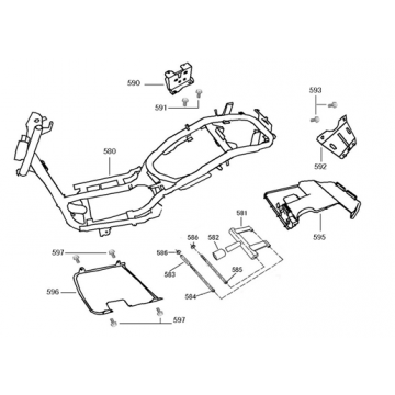 Framedelen Fosti Touring 125 zilver