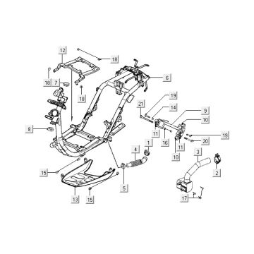 Framedelen Kymco Vitality 50 2-takt AC blauw