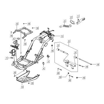 Framedelen Kymco Vitality 50 4-takt AC diamantzwart