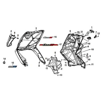Front Cover - Front Inner Box Sym Orbit III 125i E5 Blue/Gray (BU-300S/GY-7450U)