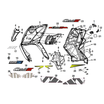 Front cover - front inner box Sym Orbit III 50 E5 Blue (BU-289S)