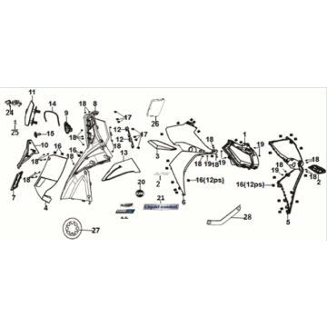 Front cover - inner box Sym Jet 14 125I LC E5 2021-2024 GRAY (GY-430C)