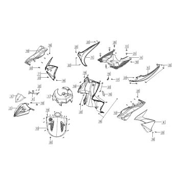 Front cover front fender Kymco Super8 R E5 WIT