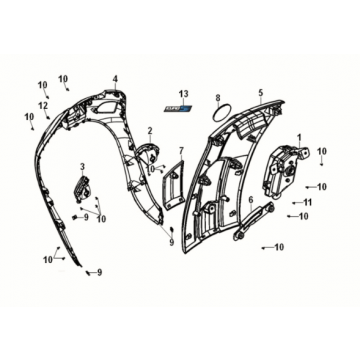 Front cover Sym Fiddle IV 50 E5 White (WH-8028P)