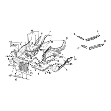 Front fender-floor panel Sym ADX 125i ABS+ TCS E5 2023