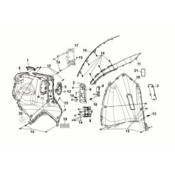 Front inner cover Sym Symphony ST 125i LC E5 GREY (GY-010U)
