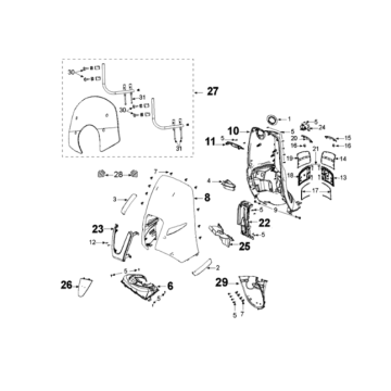Front panels Peugeot Django 125 EFI E4 2018-2020 ORANGE IS THE NEW BLACK (U1)