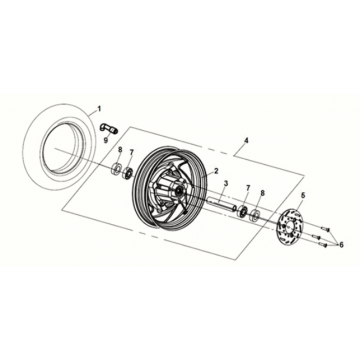 Front wheel Sym E-MIO