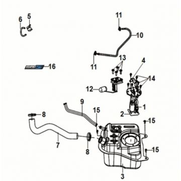 Benzinetank - Tankvlotter - Benzinepomp Sym Fiddle IV 50 Euro 5