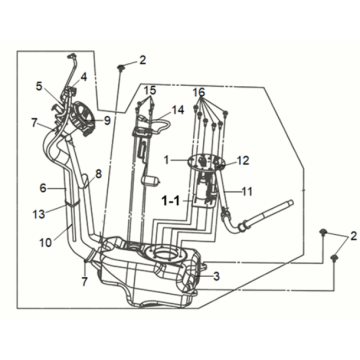Fuel tank Sym Mio 50I E5