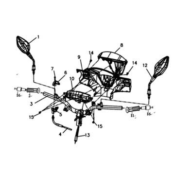 Gaskabel / tellerbekleding Sym Symphony ST 200I Black/ Silver (BK-001C/S-882U)