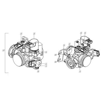 Gasklephuis Kymco People GTI 300i 4-takt LC