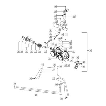 Gasklephuis Kymco Myroad 700i 4-takt LC 2012-2016