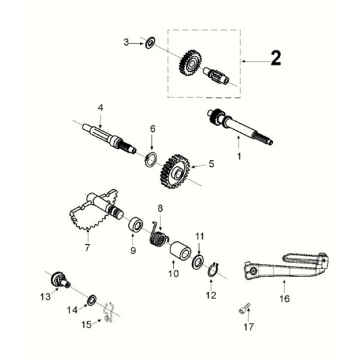 Gearbox - kickstarter Peugeot Django 4-takt E5