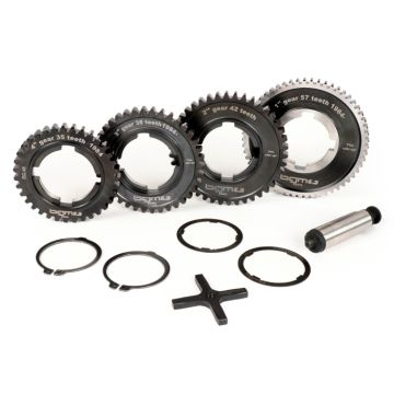 Versnellingsbak (alleen tandwielen) BGM PRO Vespa PX Lusso,Disc,My,2011 (1984->) PX125 (VNX2T 232053 >,ZAPM),PX150 (VLX1T 624602 >,ZAPM),PX200 (VSX1T 315267 > ),Cosa,T5 125cc,LML Star 2-takt,Stella 2-takt 12/57,13/42,17/38,21/35 tanden originele gradatie
