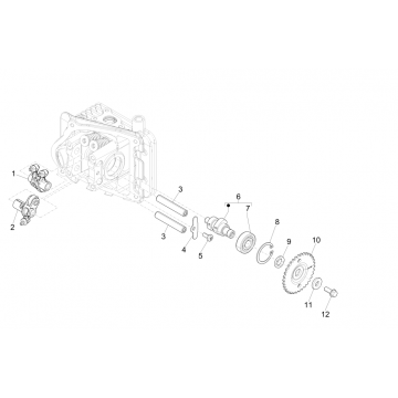 Nokkenas - Nokkenastandwiel - Tuimerlaars Piaggio Liberty 50 4-takt AC IGET 3V Euro 4