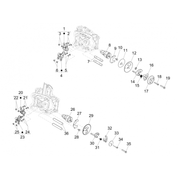 Nokkenas - Nokkenastandwiel - Tuimerlaars Vespa GTS 250 ie 2005-2016 (zonder ABS)