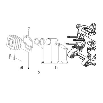 Cilinder - Zuiger Piaggio Liberty 50 2-takt AC
