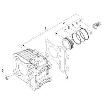 Cilinder - Zuiger Piaggio New Fly 4-takt 2V