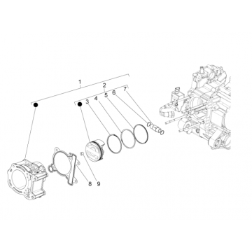 Cilinder - Zuiger Piaggio Beverly 350 Sport Touring Euro 3 2013-2014