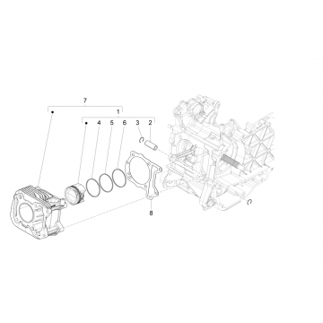 Cilinder - Zuiger Piaggio Liberty 50 4-takt AC IGET 3V Euro 4