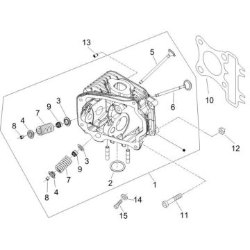 Cilinderkop Piaggio Fly 50 4-takt AC