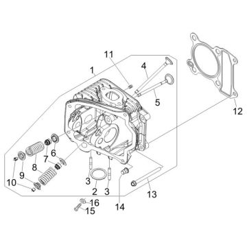 Cilinderkop Piaggio New Fly 4-takt 2V