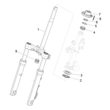 Voorvork - Balhoofdstel Piaggio Medley 125 ABS Euro 5 2021-2022