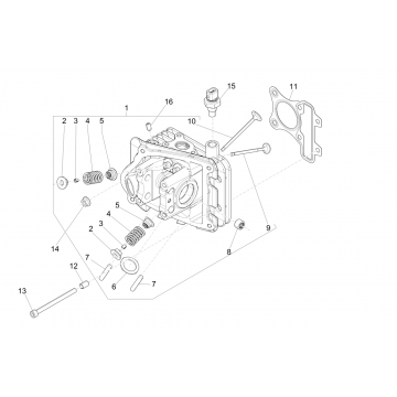 Cilinderkop - Kleppen Piaggio Liberty 50 4-takt AC IGET 3V Euro 4