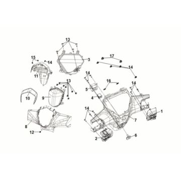 Handle cover - head light Sym Symphony ST 125i LC E5 METALLIC LIGHT BROWN (BK-7C)