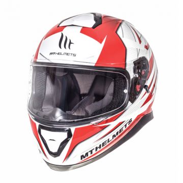 Helm integraal MT Thunder III SV Effect wit / rood