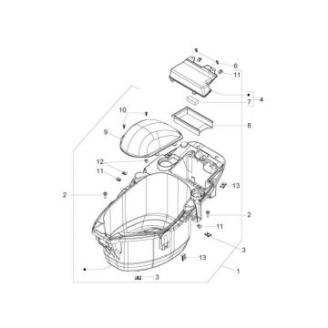 Helmbak Piaggio Zip 2000 2-takt AC