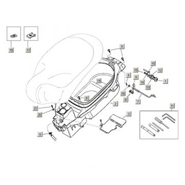 Helmbak Aprilia Mojito Custom 50 2-takt (Piaggio motor) 2004-2010