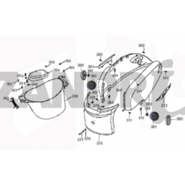 Helmbak BTC Grande Retro GT1 blauw creme metallic