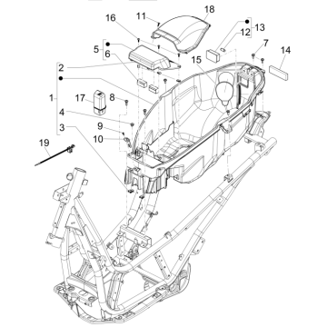 Helmbak Piaggio Beverly 125 RST 4V Euro 3 2010-2015