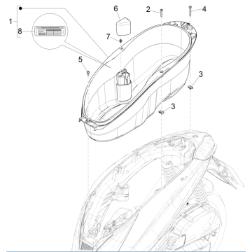 Helmbak Piaggio Medley 150 ie ABS Euro 4 2016-2020