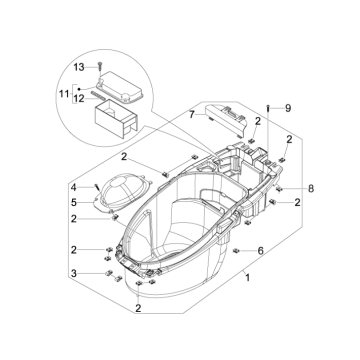 Helmbak Piaggio NRG Power DD 50 2-takt LC 2007-2017