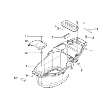 Helmbak Piaggio Zip 50 SP 2-takt LC 2006-2013