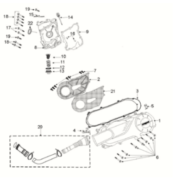 Housing cover Peugeot Tweet 125 Z PRO 2021-2022