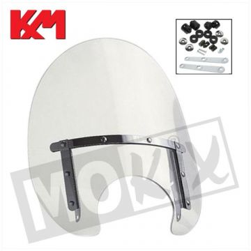 Windscherm medium transparant met bevestigingsset universeel ronde koplamp hoogte 60 cm