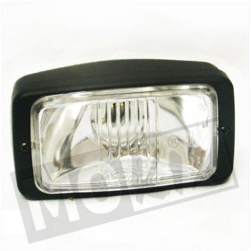 Koplamp universeel rechthoekig 140mmm BA20D Guia zwart/helder