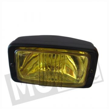 Koplamp universeel rechthoekig 14cm  Guiazwart/GEEL